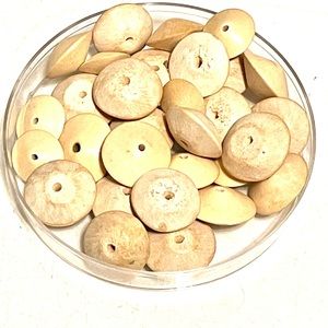 Lot of Wooden Saucer Beads 2 sizes
